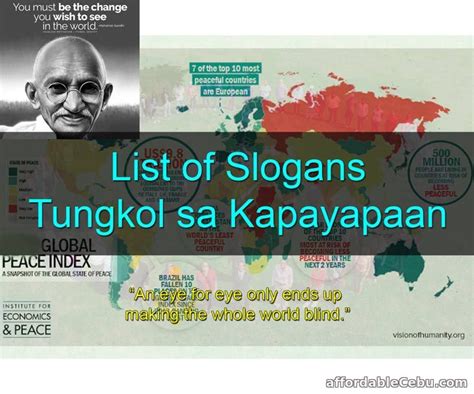 slogan tungkol sa digmaan|List of Slogans about Kapayapaan (The Best Slogans .